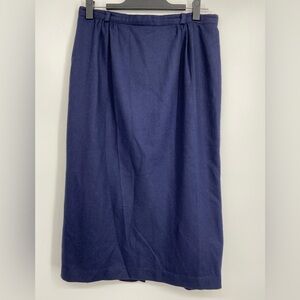 Point of View Midi‎ Blue Wool Skirt, Vintage, Size 14